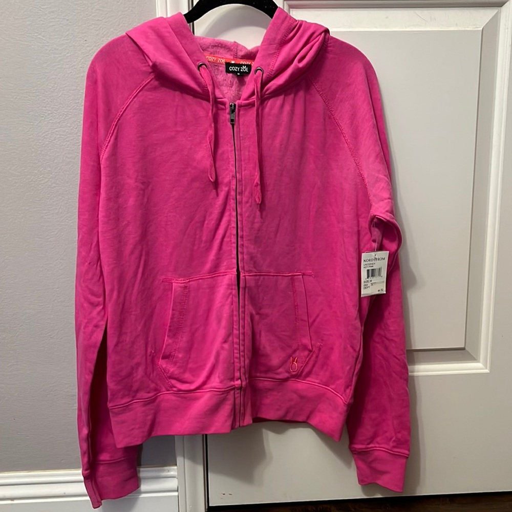 Pink zip up hoodie
